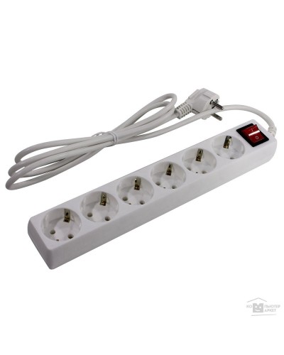 SP6W-230. Сетевой фильтр 6 розеток, 3м, белый. 5bites в Норильске