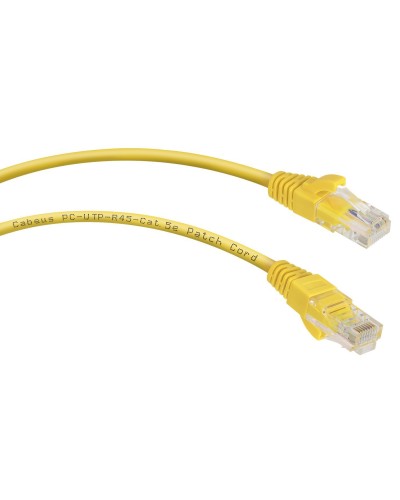 PC-UTP-RJ45-Cat.5e-0.3m-YL (7663c), желтый. Патч-корд медный. CABEUS в Норильске