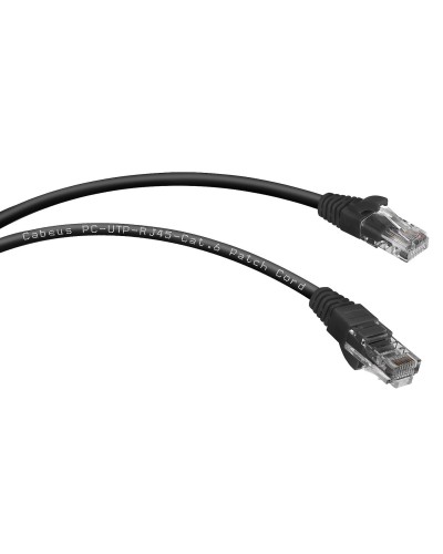 PC-UTP-RJ45-Cat.6-1.5m-BK (8664c), чёрный. Патч-корд медный. CABEUS в Норильске