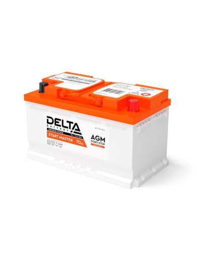 Delta START MASTER AGM 1270 (70 Ah). Аккумулятор автомобильный герметичный свинцово-кислотный. Delta в Норильске