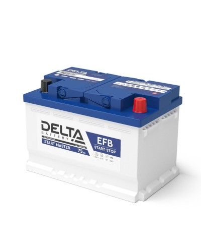 Delta START MASTER EFB 1275 (75 Ah). Аккумулятор автомобильный герметичный свинцово-кислотный. Delta в Норильске