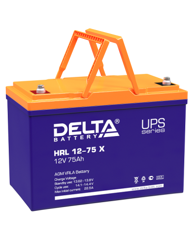 Delta HRL 12-75 X. Аккумулятор герметичный свинцово-кислотный. Delta в Норильске