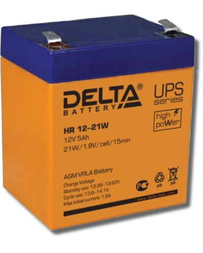 Delta HR 12-21 W. Аккумулятор герметичный свинцово-кислотный. Delta в Норильске