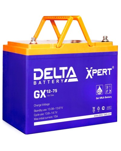 Delta GX 12-75. Аккумулятор герметичный свинцово-кислотный. Delta в Норильске