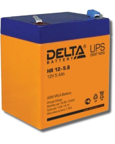 Delta HR 12-5.8. Аккумулятор герметичный свинцово-кислотный. Delta в Норильске
