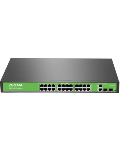 DSP224F-2C-R400 DSP224F-2C-R400 V1 (L2) 24х100Мбит/с 2хКомбо(1000BASE-T/SFP) 24PoE 24PoE+ 400W. Коммутатор с питанием по PoE. Digma в Норильске