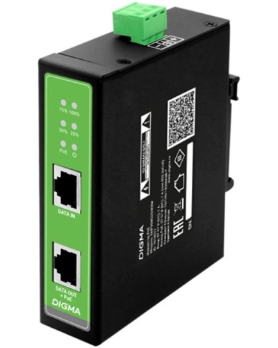 DNP90W48GDXM 10/100/1000BASE-T 90Вт 37-57В(DC). Инжектор PoE. Digma в Норильске