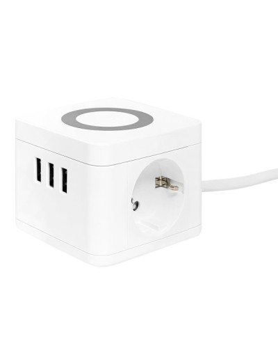 Удлинитель Куб 2 гнезда 3USB 2,4А+зарядное устройство 1,3 метра 1мм2. Удлинитель Куб. EKF в Норильске