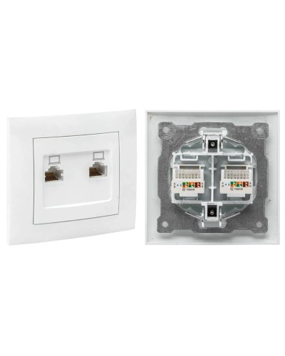 Валенсия розетка комп RJ-45 2-местная (EWK02-035-10). Розетка комп RJ-45 2-местная. EKF в Норильске