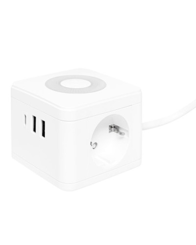 Удлинитель Куб 2 гнезда 2USB 2,4А+Type C + Ночник 1,3 метра 1мм2. Удлинитель Куб. EKF в Норильске