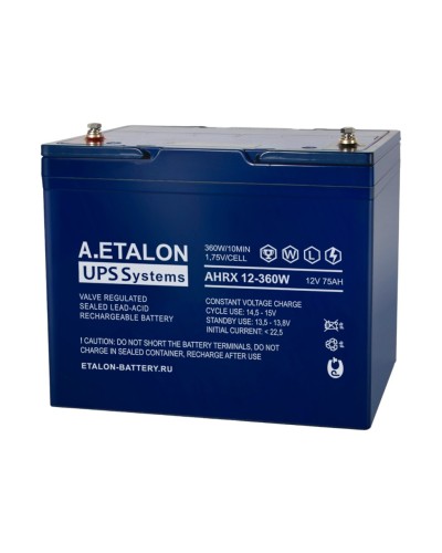 A.ETALON AHRX 12-360W (75). Аккумулятор герметичный свинцово-кислотный. ETALON в Норильске