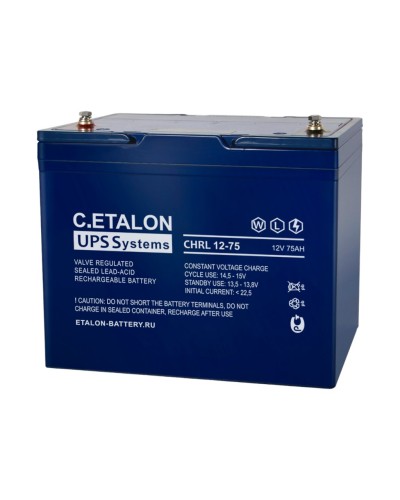 C.ETALON CHRL 12-75. Аккумулятор герметичный свинцово-кислотный. ETALON в Норильске