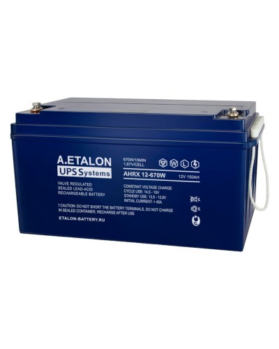 A.ETALON AHRX 12-670W (150). Аккумулятор герметичный свинцово-кислотный. ETALON в Норильске