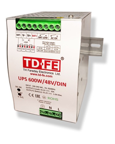 UPS 600W/48V/DIN. Источник вторичного электропитания резервированный. FARADAY в Норильске