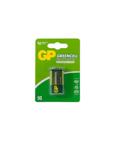 GP GreenCell 9V Крона (GP 1604GLF-2CR1), БЛИСТЕР. Солевая батарейка. GP Batteries в Норильске