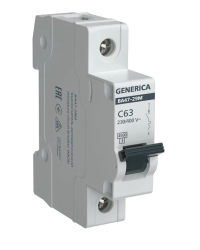 GENERICA ВА47-29М 1P C 63А 4,5кА (MVA21-1-063-C-G). Автоматический выключатель. IEK в Норильске