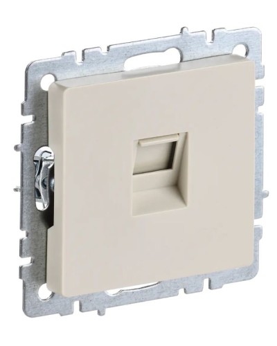 Розетка RJ45 РК10-БрКр кат.5E бежевый BRITE (BR-K10-1-K10). Розетка компьютерная. IEK в Норильске