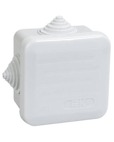Коробка распаячная КМ41236 70х70х40 открытой проводки IP44 4 гермоввода серая (UKOZ11-070-070-040-K41-44). Коробка распаячная безгалогенная (HF) с защелкивающейся крышкой. IEK в Норильске