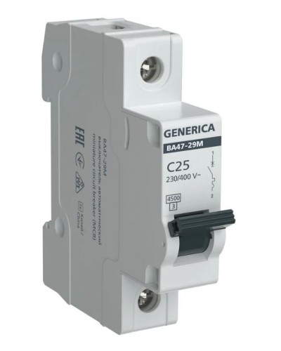 GENERICA ВА47-29М 1P C 25А 4,5кА (MVA21-1-025-C-G). Автоматический выключатель. IEK в Норильске