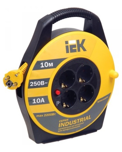 УК10 4 места, 10м (WKP14-10-04-10). Удлинитель на катушке Industrial. IEK в Норильске