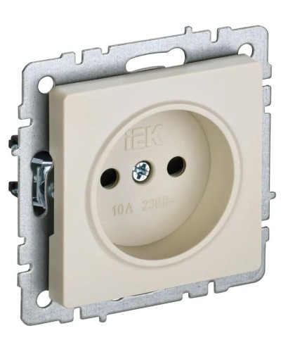 Розетка без з/к РСш10-2-БрКр бежевый BRITE (BR-R13-10-K10). Розетка без заземления с защитными шторками. IEK в Норильске