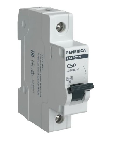 GENERICA ВА47-29М 1P C 50А 4,5кА (MVA21-1-050-C-G). Автоматический выключатель. IEK в Норильске