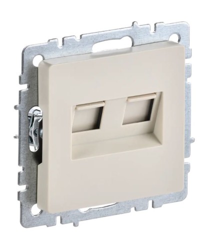 Розетка RJ11+RJ45 РК/Т12-БрКр бежевый BRITE (BR-KT20-O-1-K10). Розетка двойная. IEK в Норильске