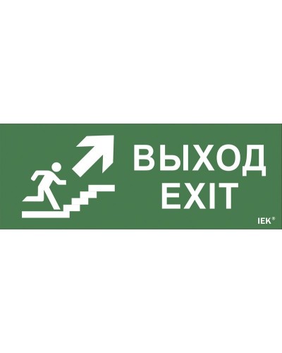 Самоклеящаяся этикетка Выход/лестница вверх/фигура (LPC10-1-24-09-VLVVF). Самоклеящаяся этикетка 240х90 мм. IEK в Норильске