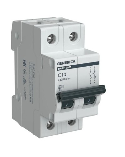 GENERICA ВА47-29М 2P C 10А 4,5кА (MVA21-2-010-C-G). Автоматический выключатель. IEK в Норильске