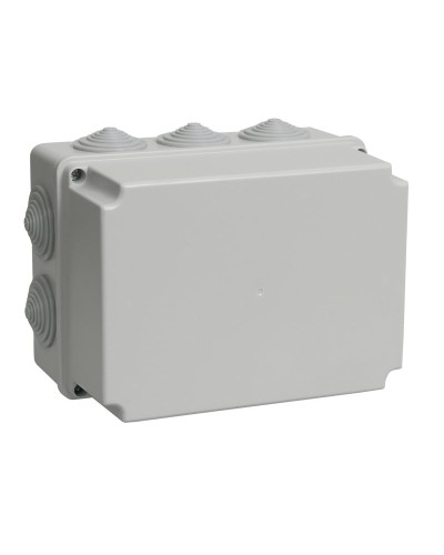Коробка распаячная КМ41245 190х140х120 открытой проводки IP44 10 гермовводов серая (UKO10-190-140-120-K41-44). Коробка распаячная безгалогенная (HF). IEK в Норильске