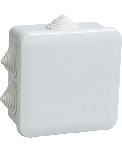 Коробка распаячная КМ41255 100х100х50 открытой проводки IP44 6 гермовводов серая (UKOZ11-100-100-050-K41-44). Коробка распаячная безгалогенная (HF) с защелкивающейся крышкой. IEK в Норильске