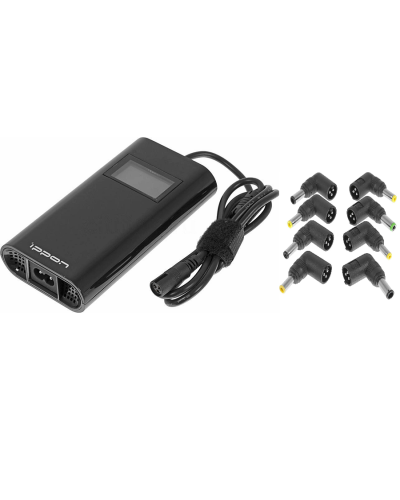 Блок питания Ippon D90U автоматический 90W 15V-19.5V 8-connectors 4.5A 1xUSB 2.1A, LCD индикатор (654527). Блок питания. Ippon в Норильске