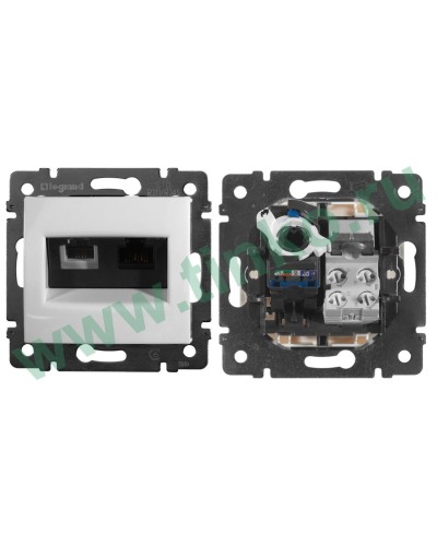 Розетка Valena 2xRJ11+RJ45 Cat.6, белый (770080). Розетка. LegranD в Норильске