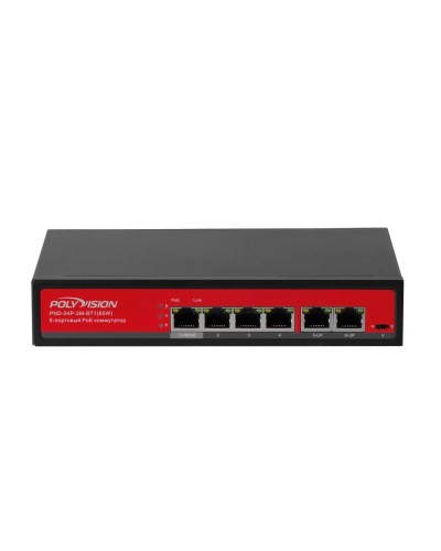 PND-04P-2M-BT1 (65W). Коммутатор неуправляемый 6-портовый с функцией PoE. Polyvision в Норильске