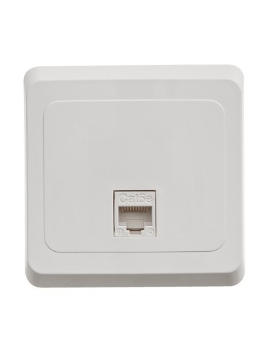 Этюд розетка RJ45, кат. 5Е, 1-местная, в сборе, скрытой установки, белый (KOMC-001B). Розетка компьютерная. Systeme Electric в Норильске