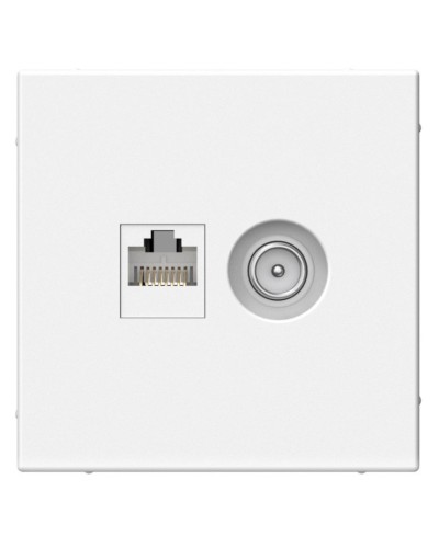 ArtGallery розетка двойная RJ45+TV, кат. 5Е, скрытой установки, механизм, белый (GAL000189). Розетка компьютерная + TV. Systeme Electric в Норильске