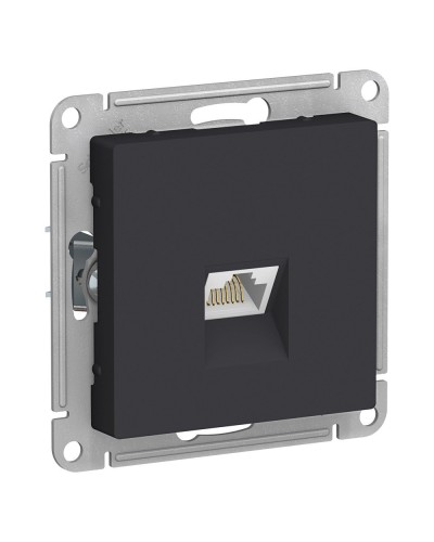 AtlasDesign розетка RJ45, кат. 5Е, 1-местная, скрытой установки, механизм, карбон (ATN001083). Розетка компьютерная. Systeme Electric в Норильске