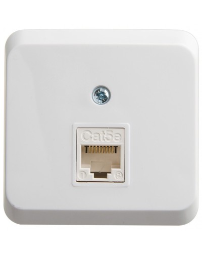 Этюд розетка RJ45 1-местная, кат. 5Е, открытой установки, белый (KOMA-001B). Розетка компьютерная. Systeme Electric в Норильске