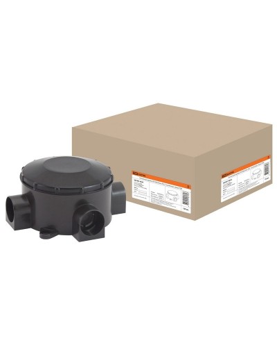 Распаячная коробка ОП D80х35мм, IP42, 3-х рожковая, черная TDM (SQ1401-4044). Распаячная коробка ОП. TDM ЕLECTRIC в Норильске