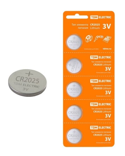 CR2025 Lithium 3V BP-5 TDM (SQ1702-0028). Элемент питания. TDM ЕLECTRIC в Норильске