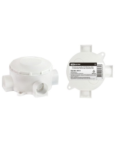 Распаячная коробка ОП D80х35мм, IP42, 3-х рожковая, белая TDM (SQ1401-4014). Распаячная коробка ОП. TDM ЕLECTRIC в Норильске