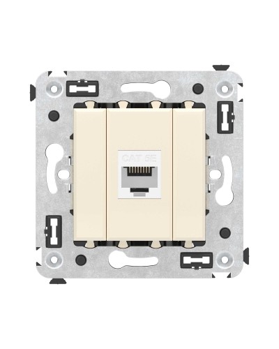Розетка RJ-45 в стену, кат.5E, Avanti, одинарная, ванильная дымка (4405663). Розетка компьютерная. ДКС в Норильске