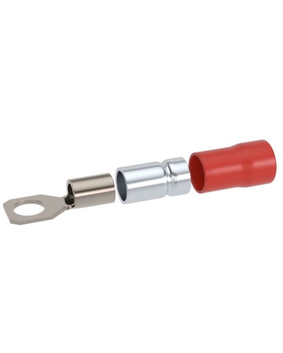Наконечник НКИ 0,25-1,5 М5 (D5,3мм) с отверстием под винт (100 шт) (2A5P-DS-PVC). Наконечник с отверстием под винт и изолированным фланцем ПВХ, двойная гильза. ДКС в Норильске