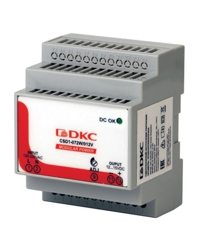 Источник питания однофазный 72Вт, 5А, 12В (XCSD1072W012VAA). Источник питания  MODULAR POWER однофазный. ДКС в Норильске