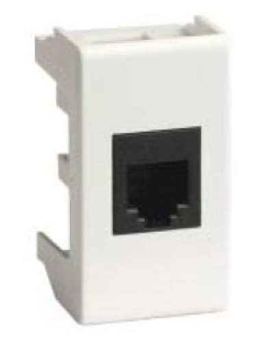 Розетка RJ-45 Viva 1 модуль белая (45048): Розетка компьютерная экранированная с одним разъёмом в Норильске