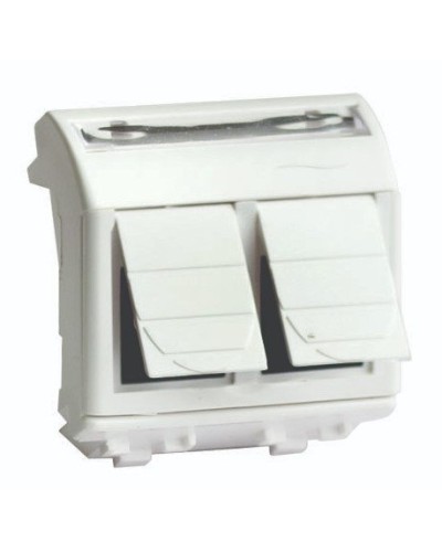 Розетка RJ-45 Brava 2 модуля слоновая кость (75459S): Розетка компьютерная с двумя разъёмами в Норильске