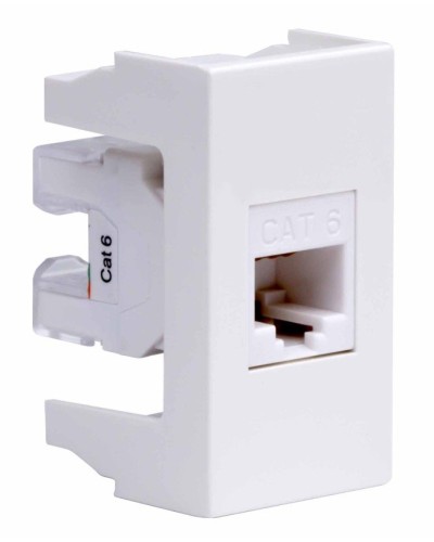 Розетка RJ-45 Viva 1 модуль кат.6A белая (45058). Розетка компьютерная экранированная с одним разъёмом. ДКС в Норильске