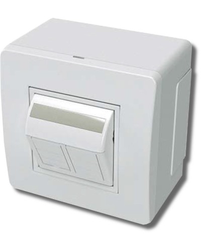 Коробка в сборе с 2 розетками RJ45, кат.5е, белая (10656): Коробка в сборе в Норильске