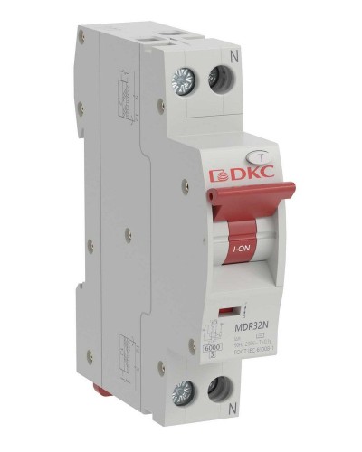 YON max MDR, 1P+N, 30mA, 32A, 6kA, А (MDR32N-1N2C32-A). Компактный автоматический выключатель дифференциального тока. ДКС в Норильске