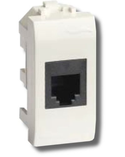 Розетка RJ-45 Brava 1 модуль белая (76654B): Розетка компьютерная с одним разъёмом в Норильске